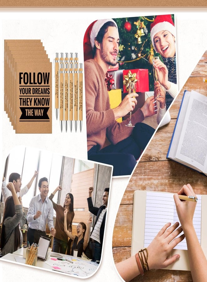 PerKoop Valentines Employee Appreciation Gift Bulk 3×5 Inches Small Inspirational Notebooks Motivational Bamboo Pens Thank You Gifts Kraft Pocket Journals Notepads for Coworker Team(Quotes,120 Pcs) - Image 5